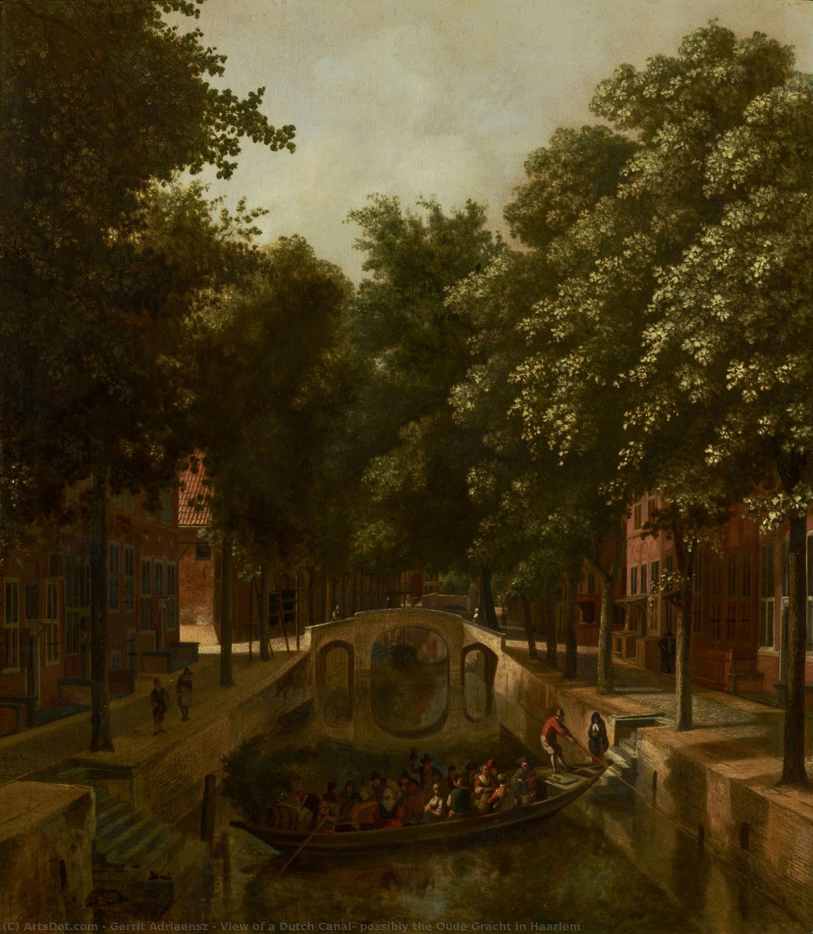 View Of A Dutch Canal, Possibly The Oude Gracht In Haarlem — Gerrit Adriaensz
