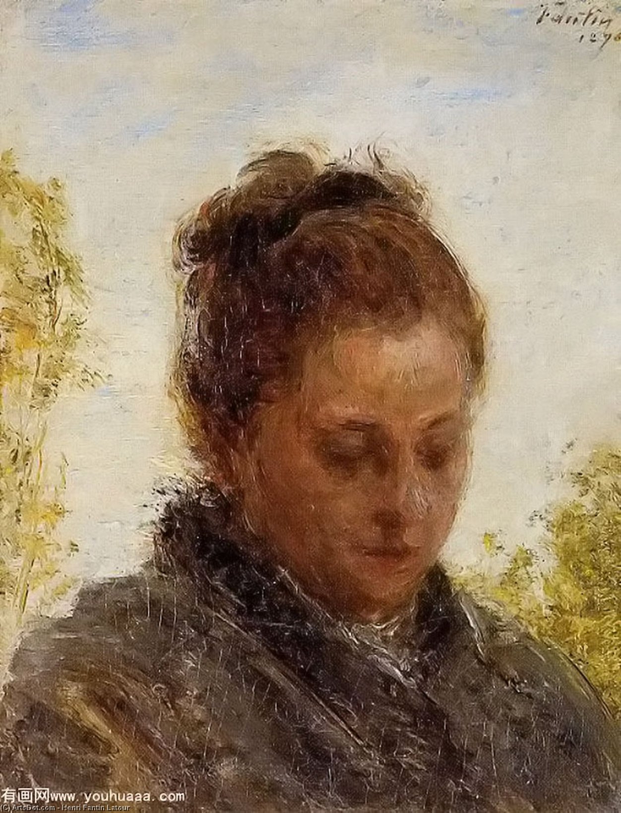 Head Of A Young Woman — Henri Fantin-latour