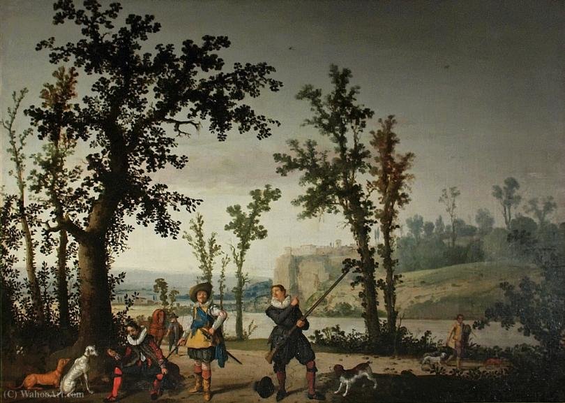 Landscape With Hunters. — Cornelis Hendricksz Der Jüngere Vroom