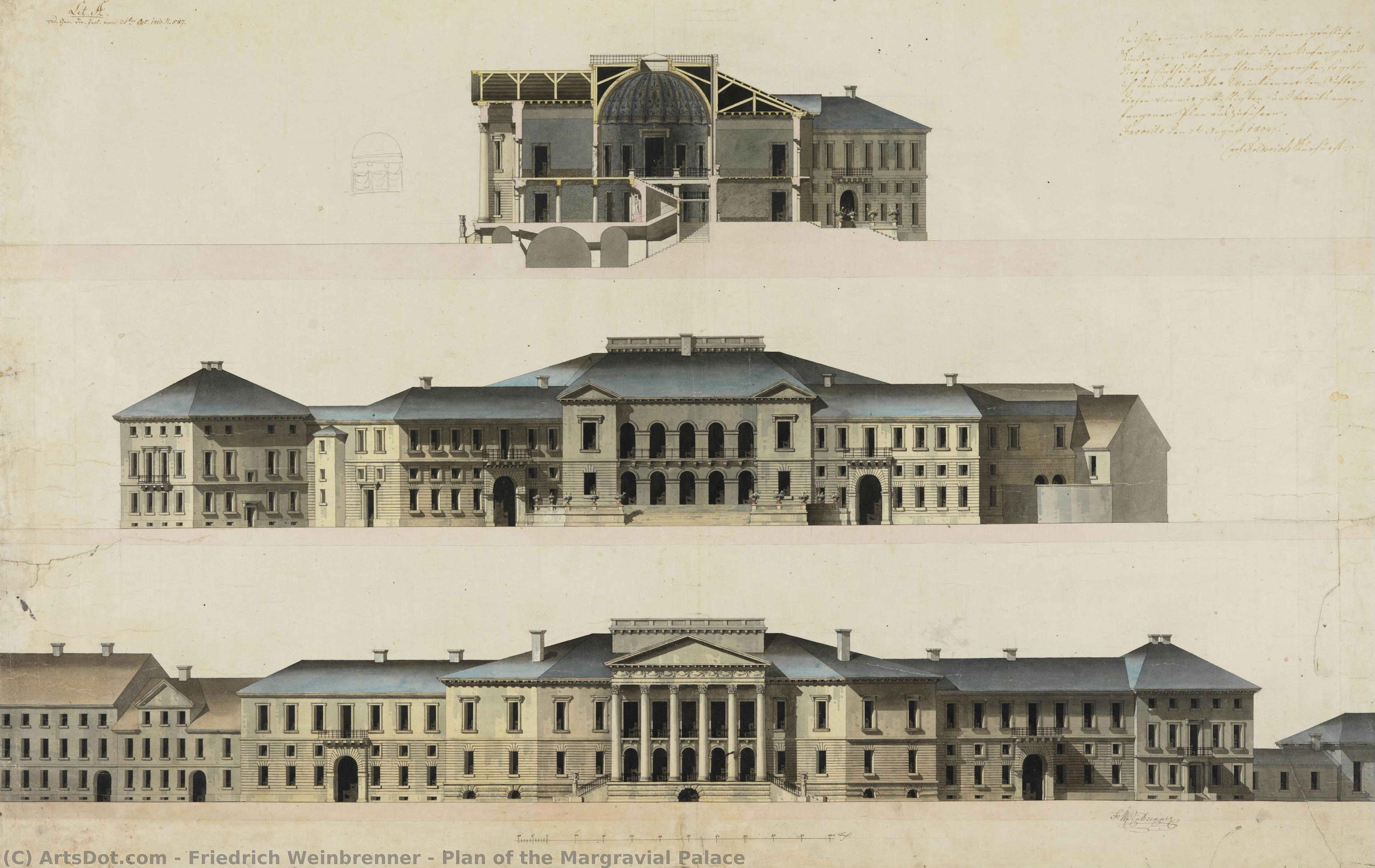 Plan Of The Margravial Palace — Friedrich Weinbrenner