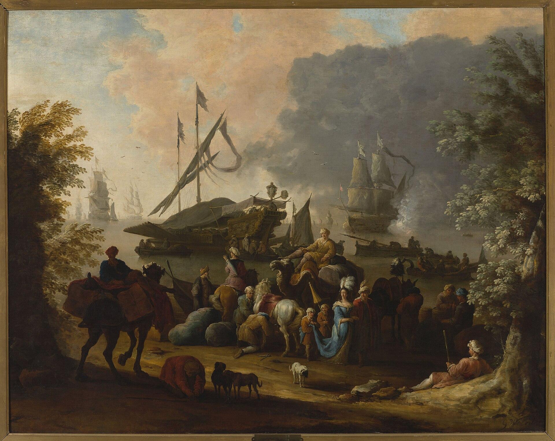 Scene In An Eastern Port — Hendrik Van Minderhout