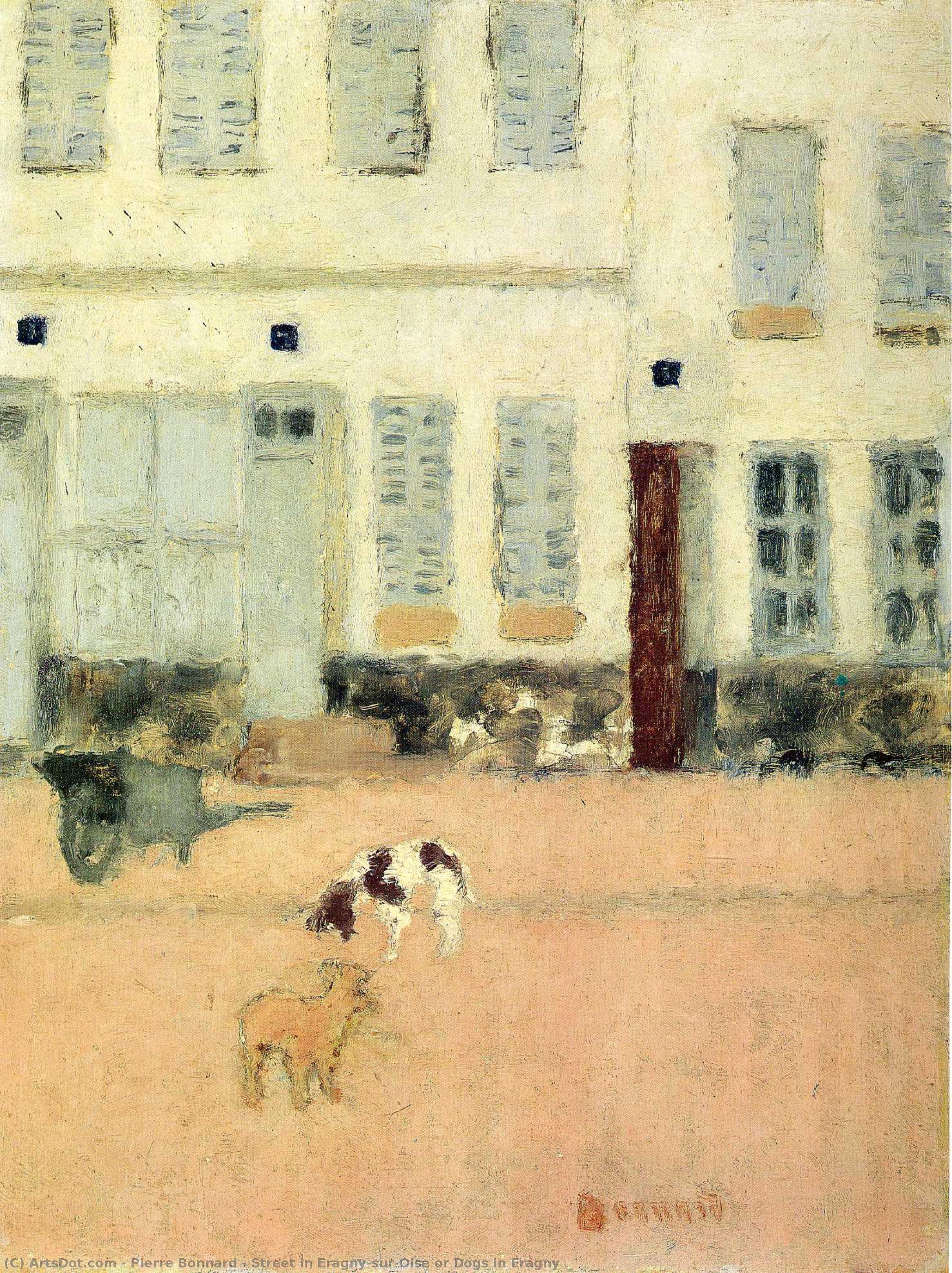 Street In Eragny-sur-oise Or Dogs In Eragny — Pierre Bonnard