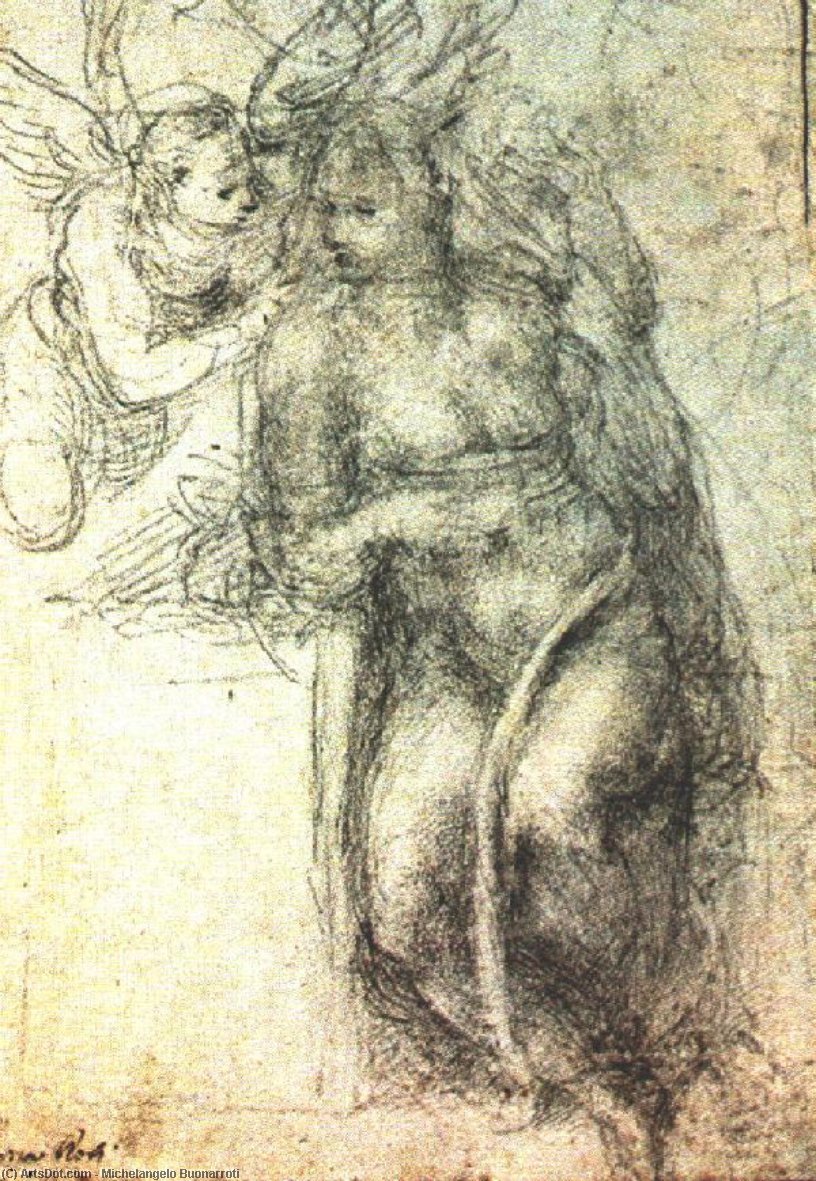 - Study For An Annunciation — Michelangelo Buonarroti