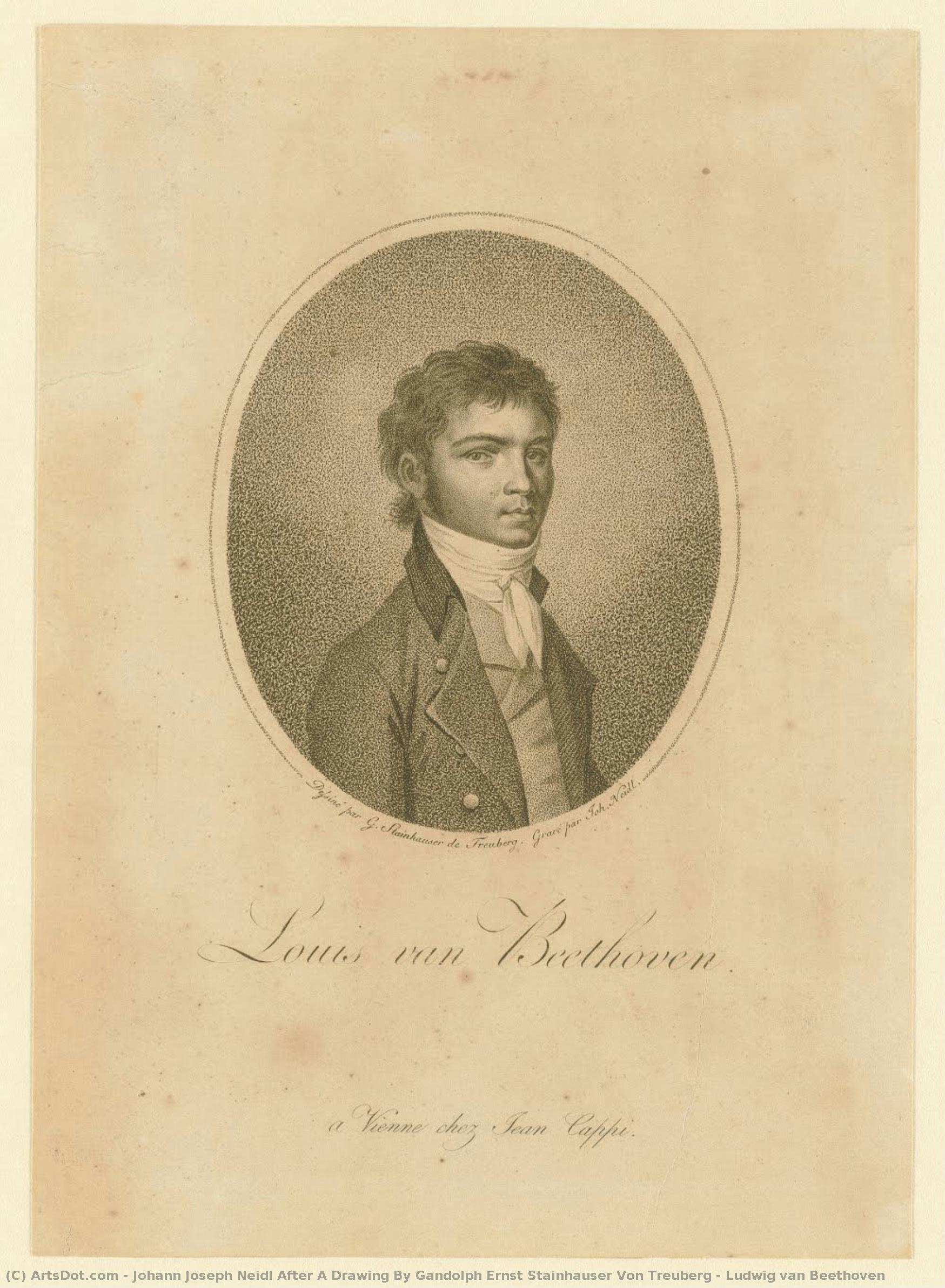Ludwig Van Beethoven — Johann Joseph Neidl After A Drawing By Gandolph Ernst Stainhauser Von Treuberg
