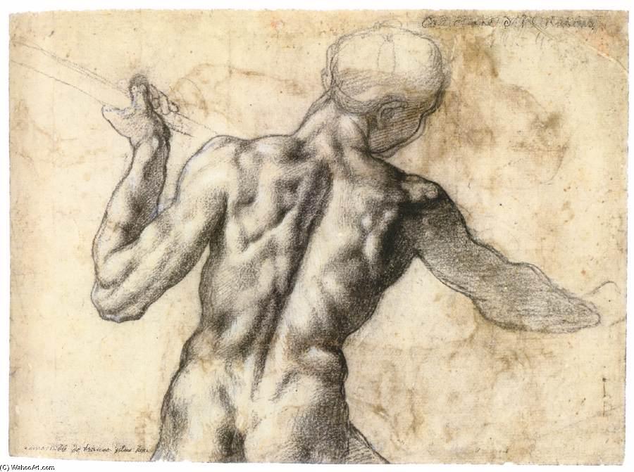 Male Nude, Seen From The Rear — Michelangelo Buonarroti