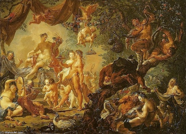 Marriage Of Aphrodite And Hephaestus — Johann Georg Platzer