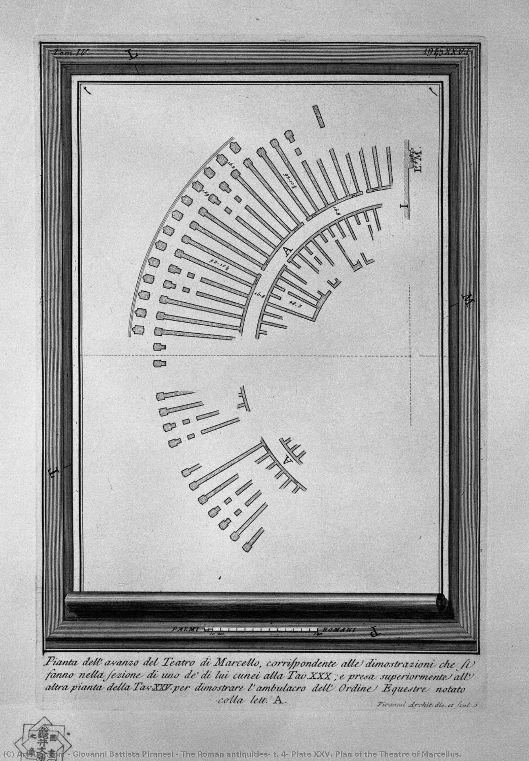 The Roman Antiquities, T. 4, Plate Xxv. Plan Of The Theatre Of Marcellus. — Giovanni Battista Piranesi
