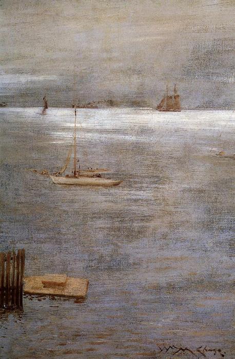 Sailboat At Anchor — William Merritt Chase