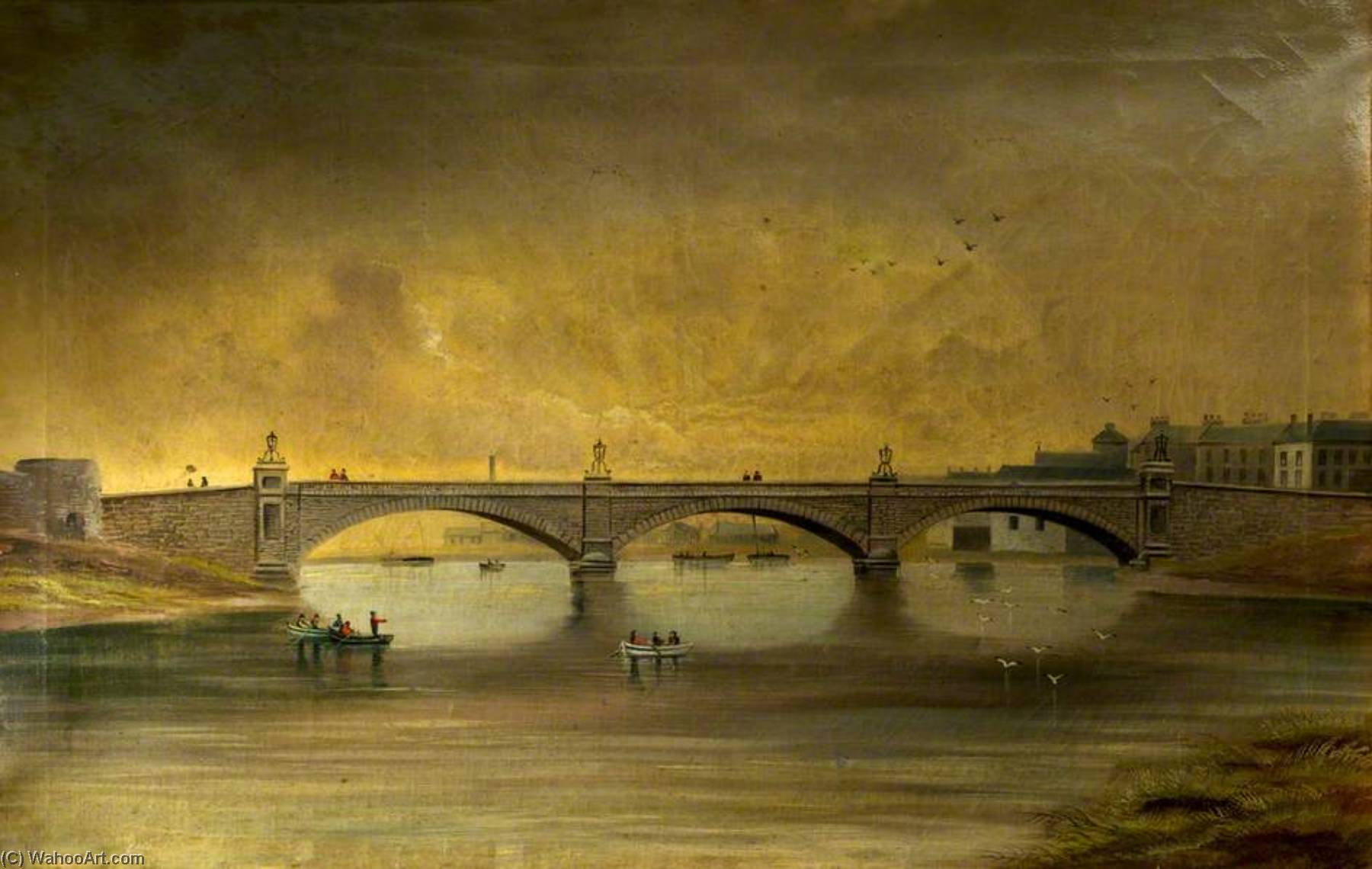 Trefechan Bridge After Rebuilding, 1888 — Alfred Worthington