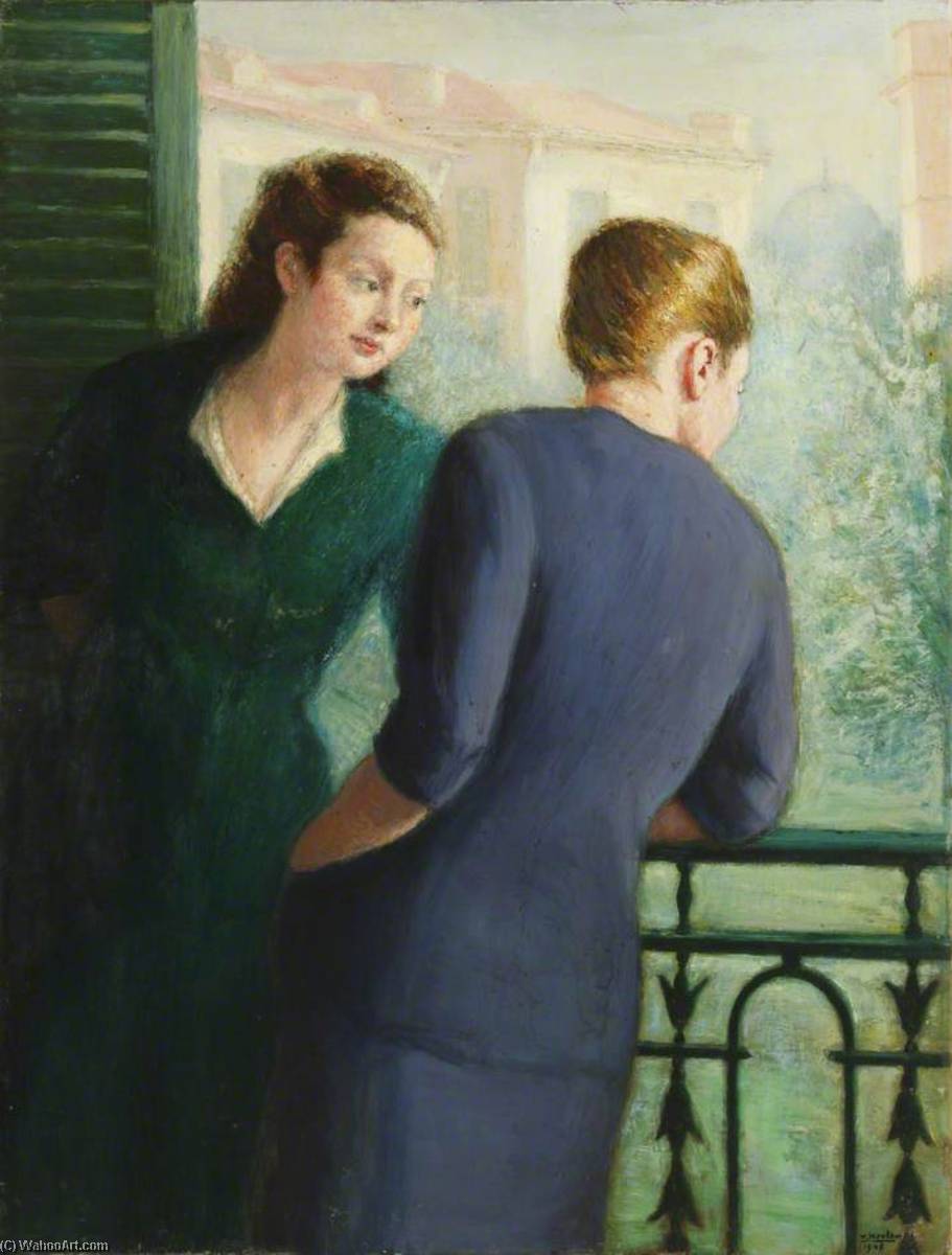 Two Ladies On A Balcony — Georges Van Houten
