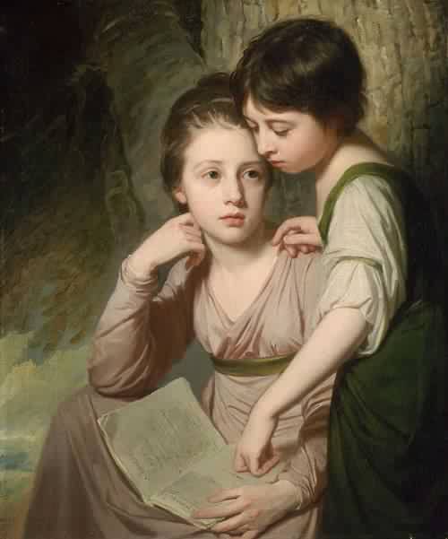 Portrait Of Two Girls Misses Cumberland — George Romney
