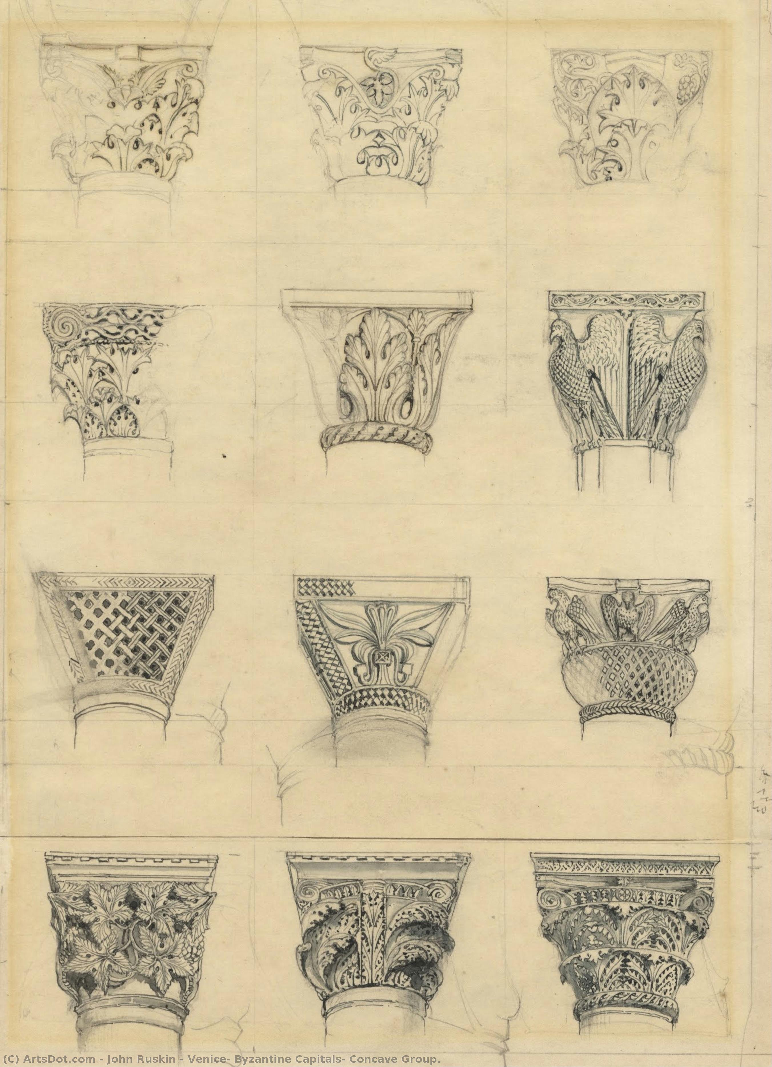 Venice, Byzantine Capitals, Concave Group. — Джон Рускин