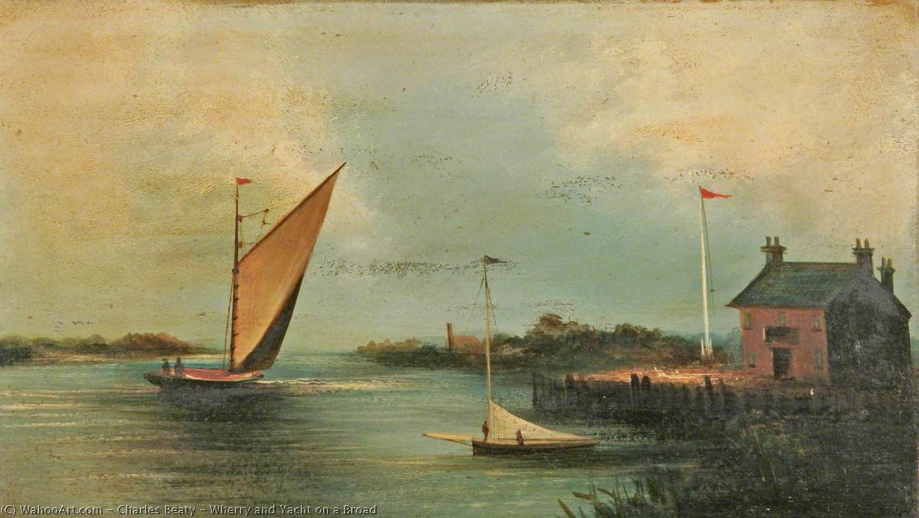 Wherry And Yacht On A Broad — Charles Beaty