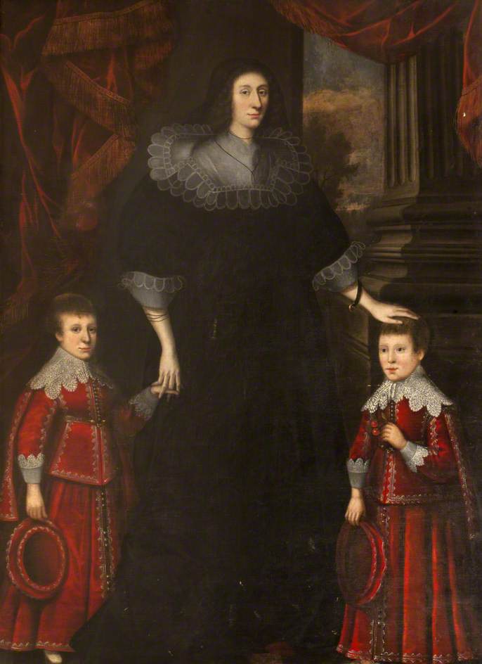 Lady Elizabeth Maxwell With Her Two Sons — George Jamesone