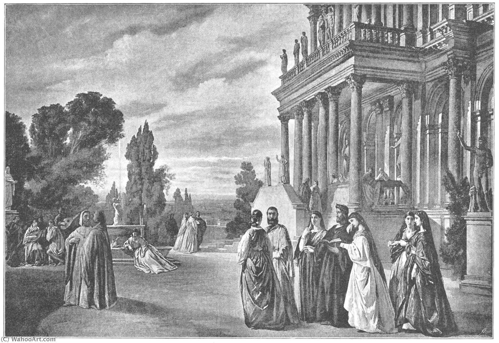 Dante Mit Edlen Frauen Bei Ravenna Lustwandelnd — Anselm Feuerbach