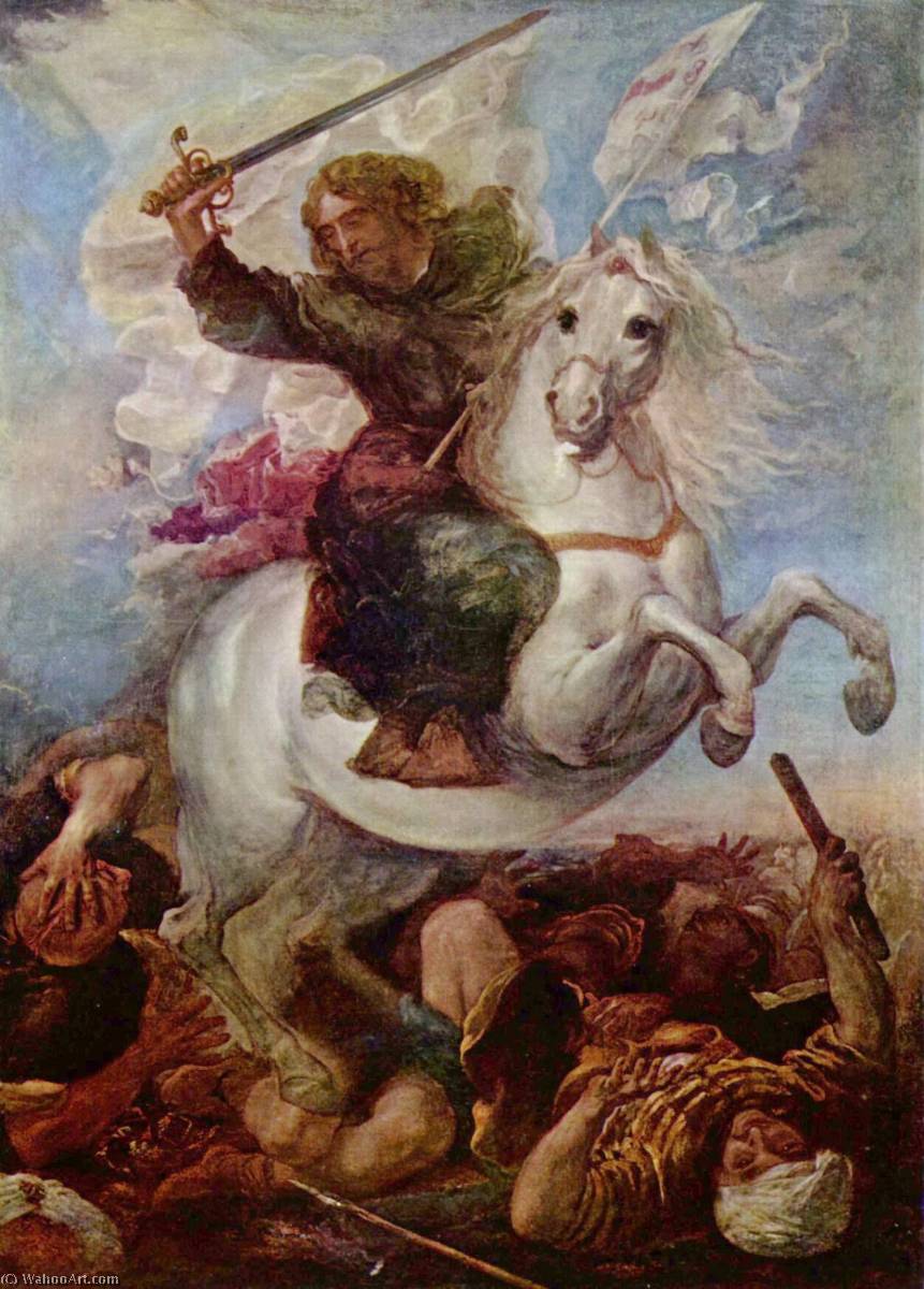 Deutsch Sieg Des Hl. Apostels Jakob Über Die Mauren Español Santiago En La Batalla De Clavijo — フアン・カレニョ・デ・ミランダ