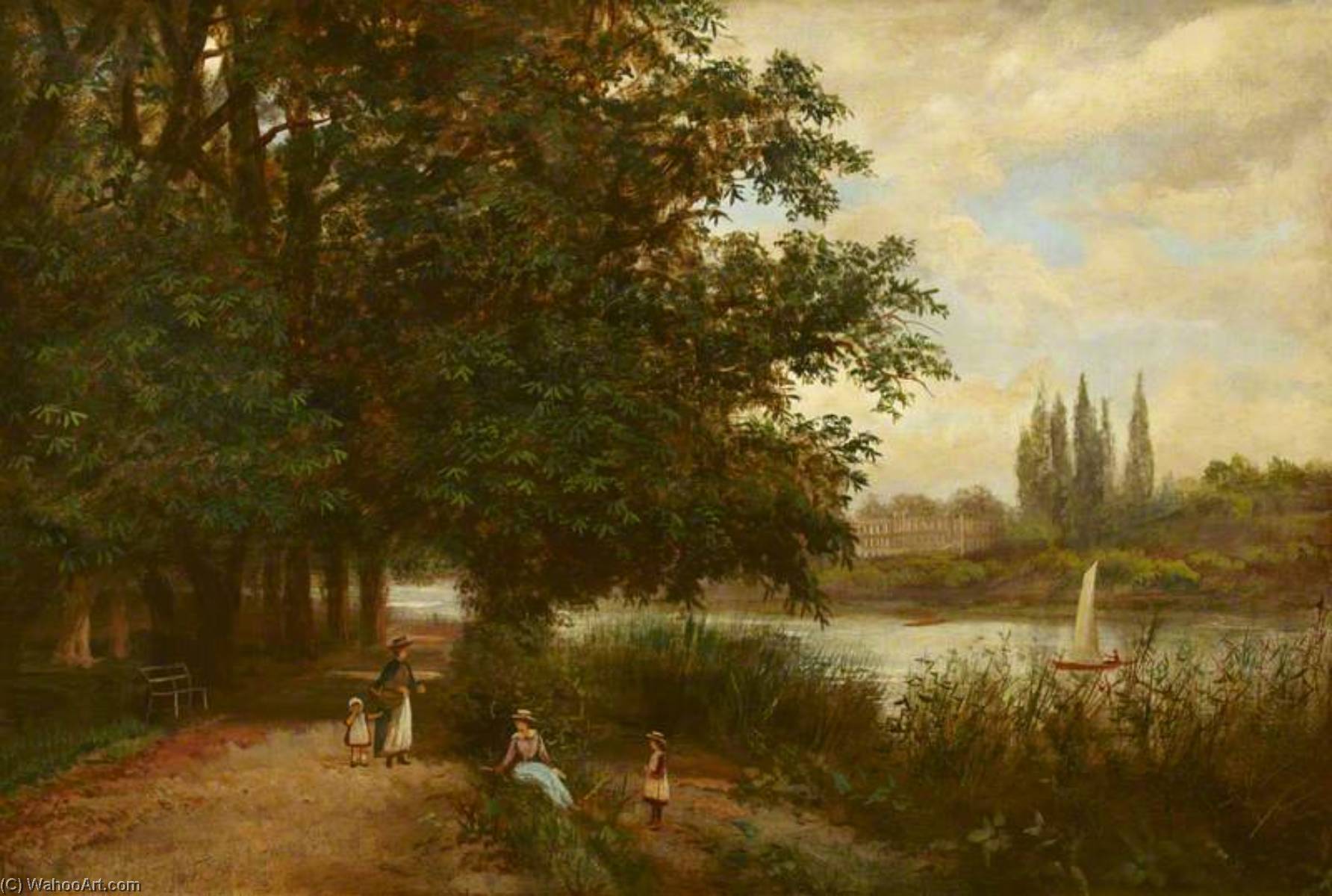 Syon House Seen Across The Thames From Kew Riverbank — James Isaiah Lewis
