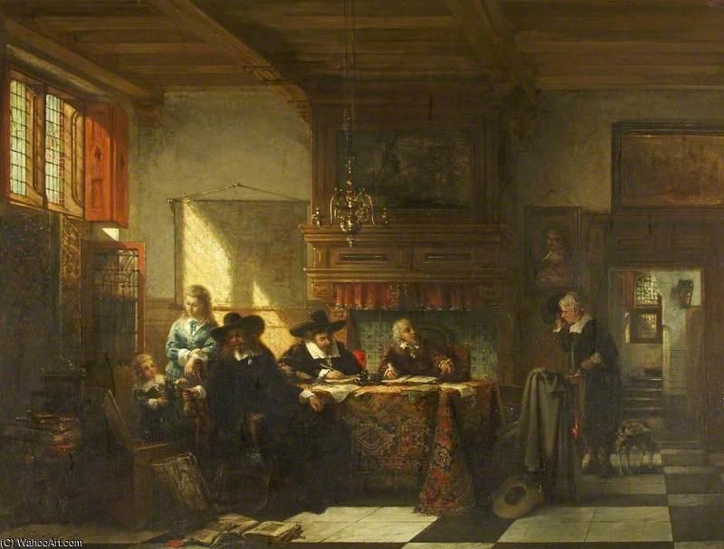 Rent Day, Dutch Clerics In A Voerhuis — Johannes Anthonie Balthasar Stroebel