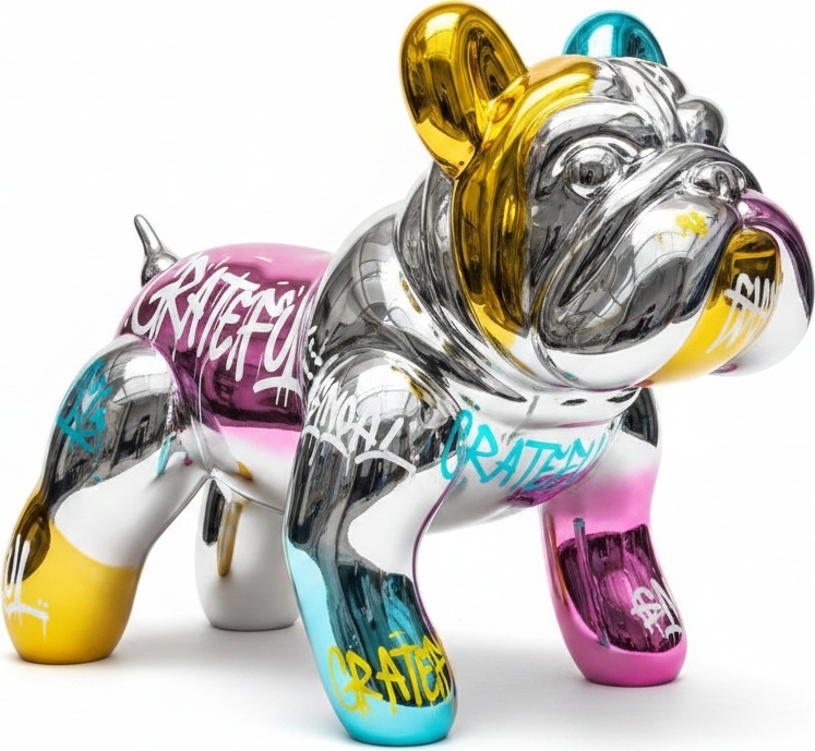 Chromatic Chrome Bulldog: A Prismatic Study In Reflective Typography And Fluid Motion — Philippe Masson