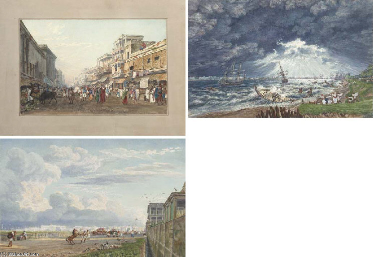 Twenty-four Highly Finished Watercolours Of Views In Calcutta. With Scratching-out And Bodycolou — William Fraser Garden