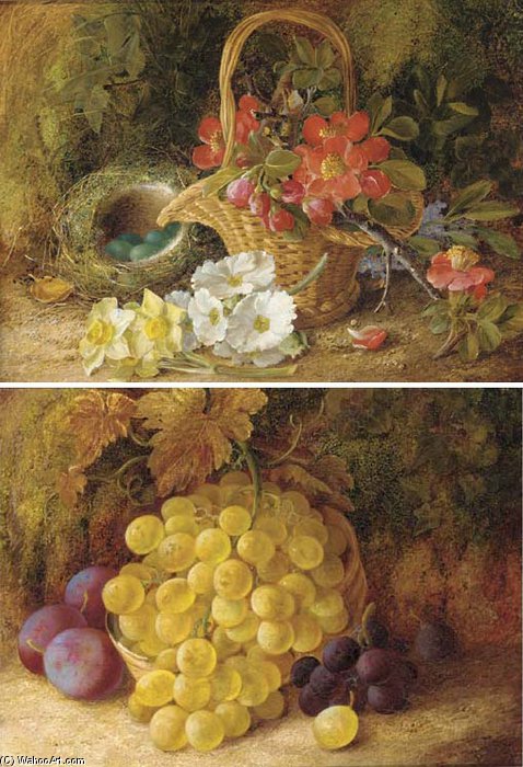 May Blossom In A Wicker Basket — Vincent Clare