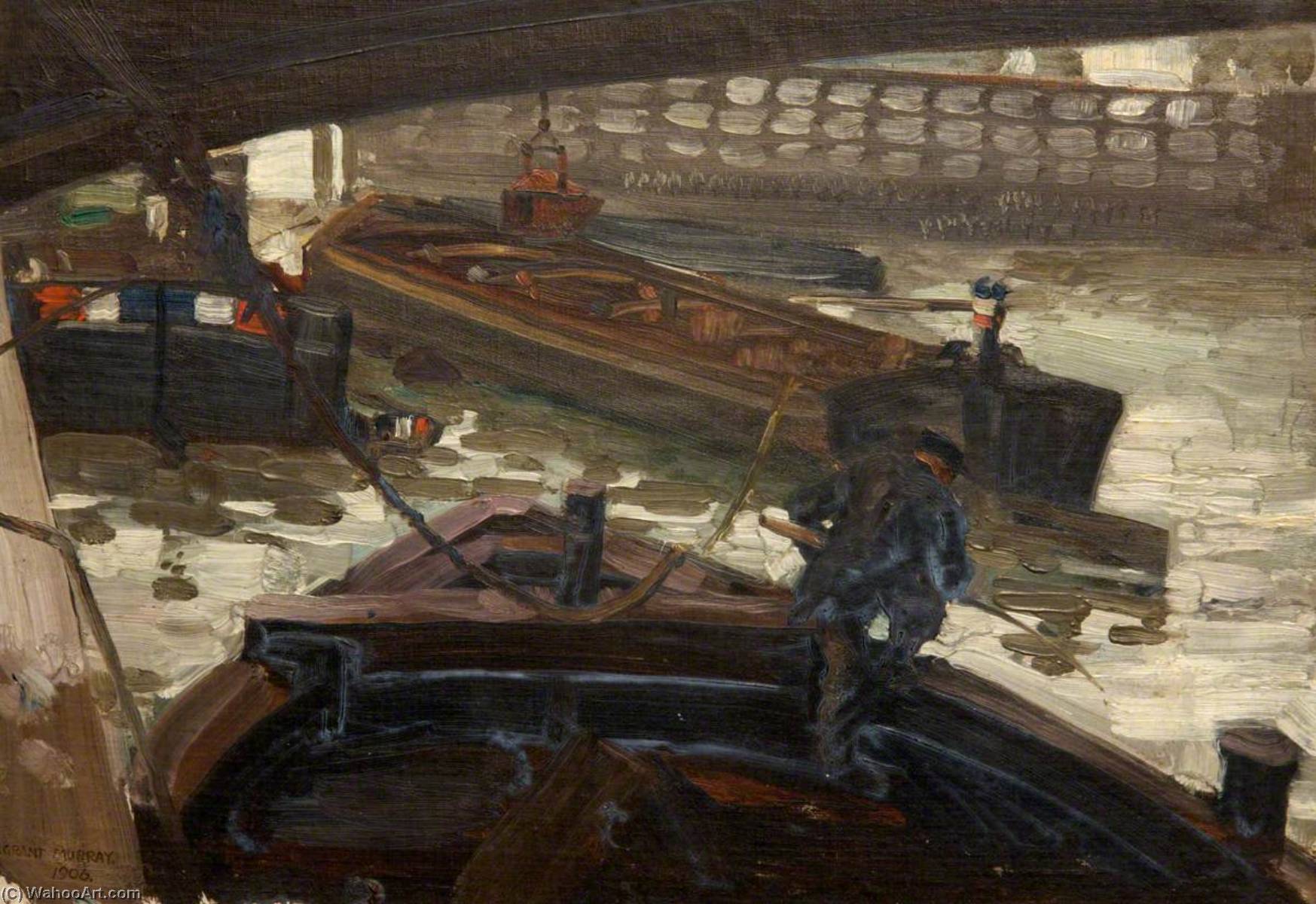 Barges On The Seine — William Grant Murray