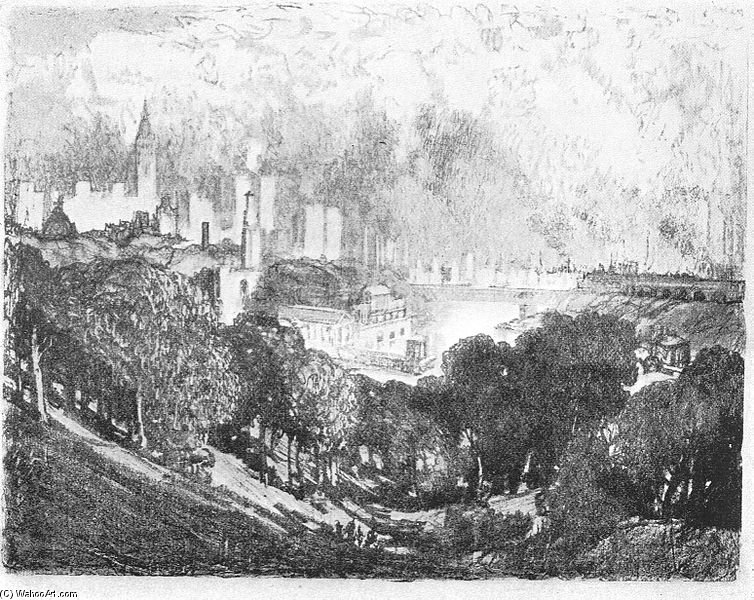 Philadelphia From Belmont — Joseph Pennell