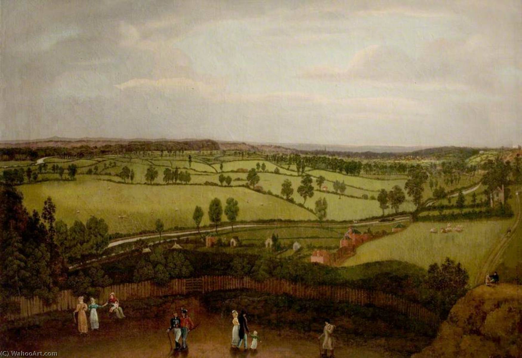 Nottingham Meadows From The Rock Cliff, Where Lenton Road Turns Into Park Valley (nottingham Park From Castle Rock) — Richard Parkes Bonington