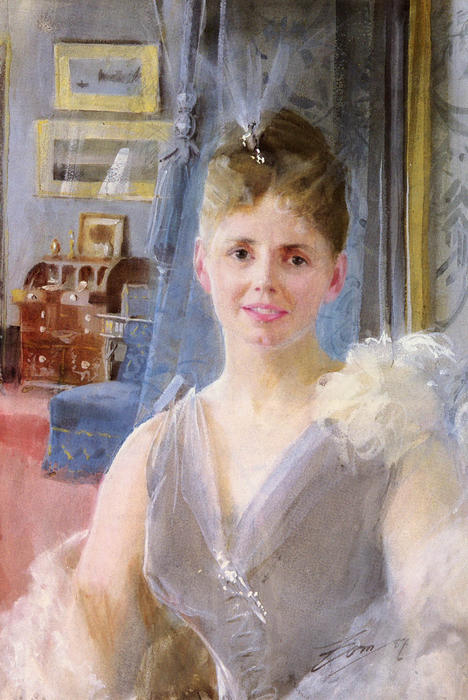 Portrait Of Edith Palgrave Edward In Her London Residence — Anders Leonard Zorn
