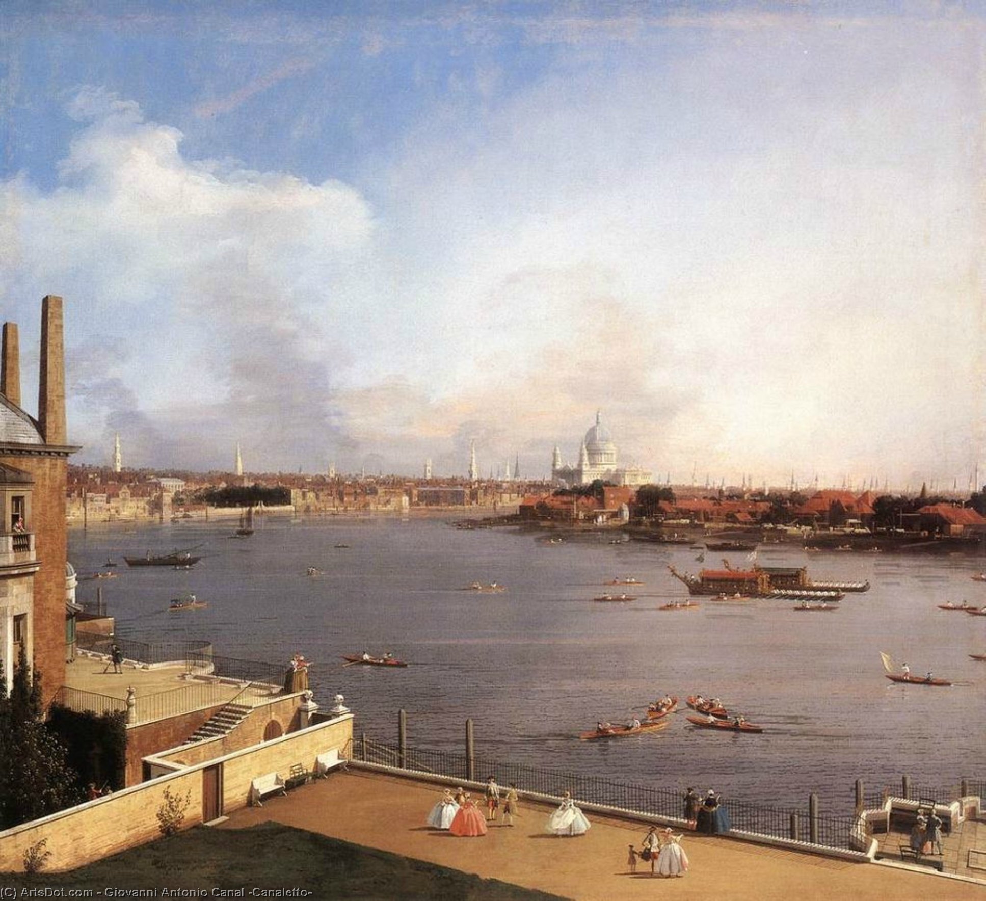 Londres: El Támesis Y La City De Londres Desde Richmond House — Giovanni Antonio Canal