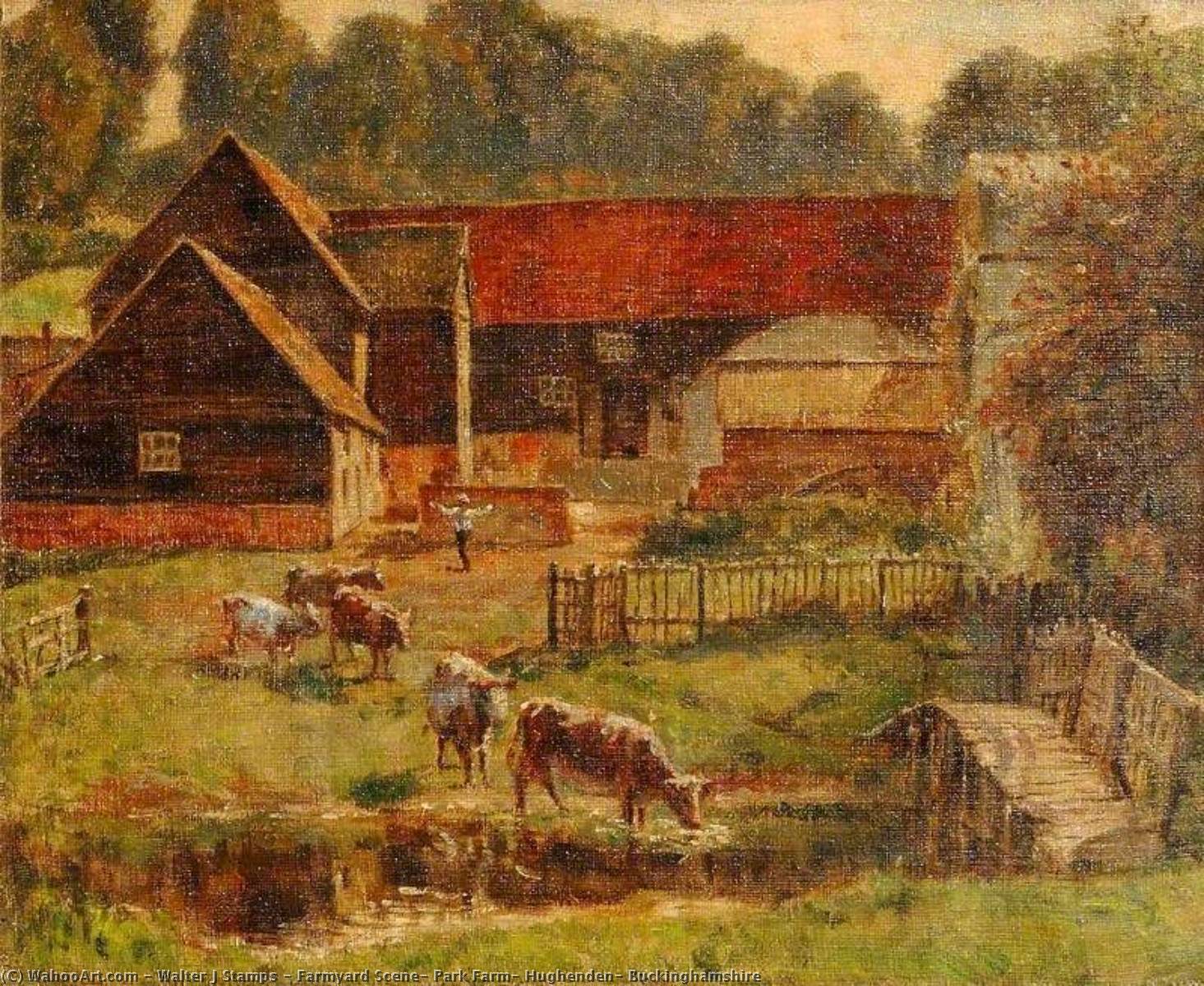 Farmyard Scene, Park Farm, Hughenden, Buckinghamshire — Walter J. Stamps