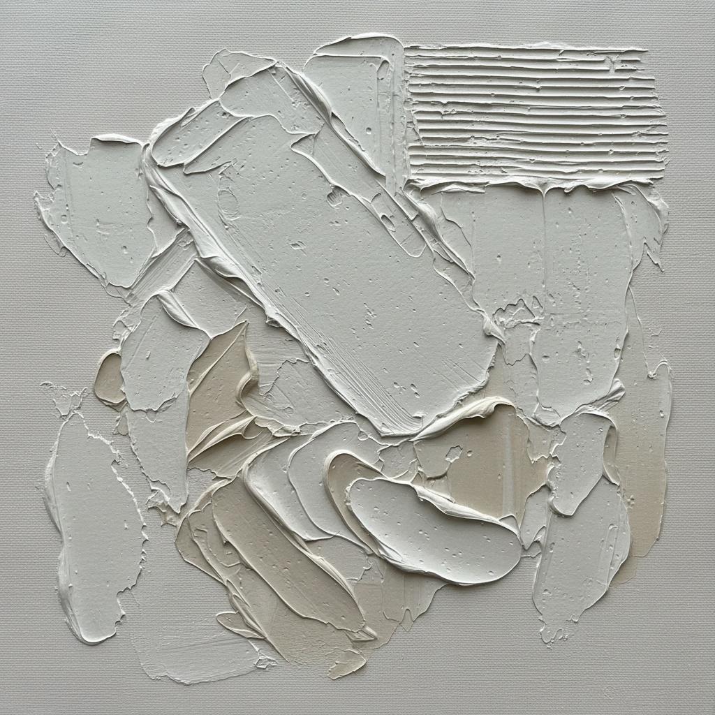 Monolithic Silence: A Sculptural Study In Creamed Impasto And Ethereal Light — David Moreau
