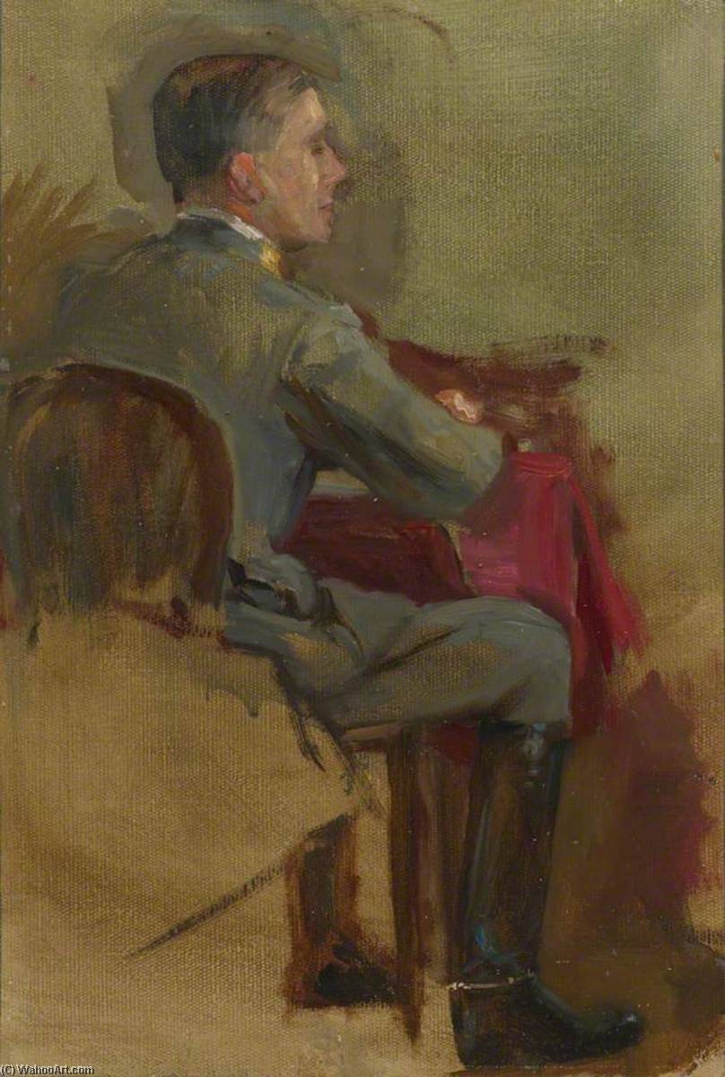 Major A. Jones, Secretary To Italian Section (preparatory Study For 'the Supreme War Council In Session At Versailles On 3rd July 1918') — Herbert Arnould Olivier