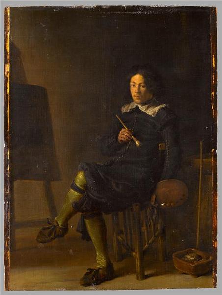 Autoportrait Au Chevalet — Cornelis Saftleven (cornelis Zachtleven)