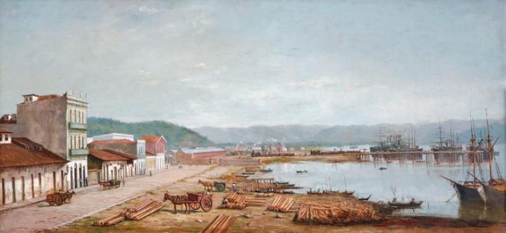 Português Porto Do Consulado E Serra Do Mar — Benedito Calixto