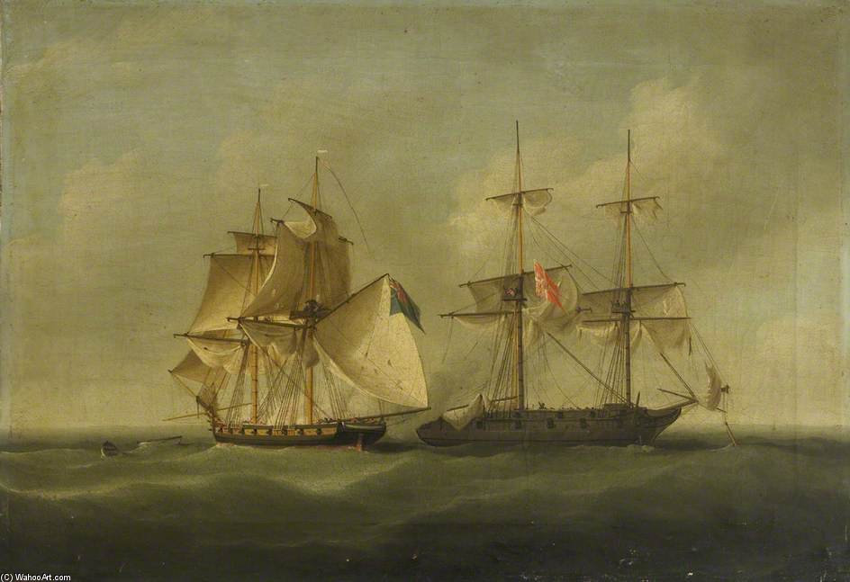 Hms 'sappho' Capturing The Danish Brig 'admiral Jawl' — Francis Sartorius Ii (john Francis Sartorius)