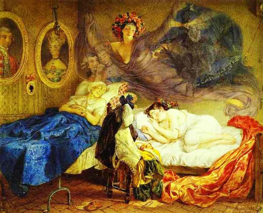 Dreams Of Grandmother And Granddaughter — Karl Brjullow