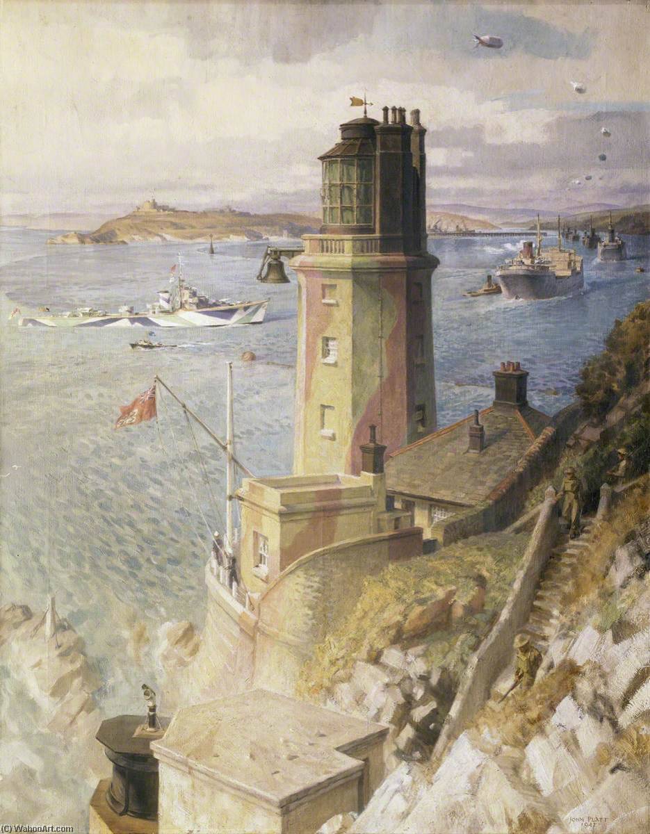 Convoy Arriving Off St Anthony's Lighthouse, Falmouth — John Edgar Platt