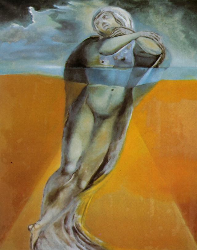 Figure In The Water - After A Drawing By Michelangelo For The 'resurrection Of Christ', 1982 — Salvador Dalí