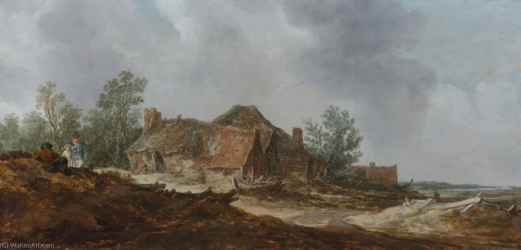 A Dune Landscape With Figures And A Farmhouse — Jan Josefsz Van Goyen