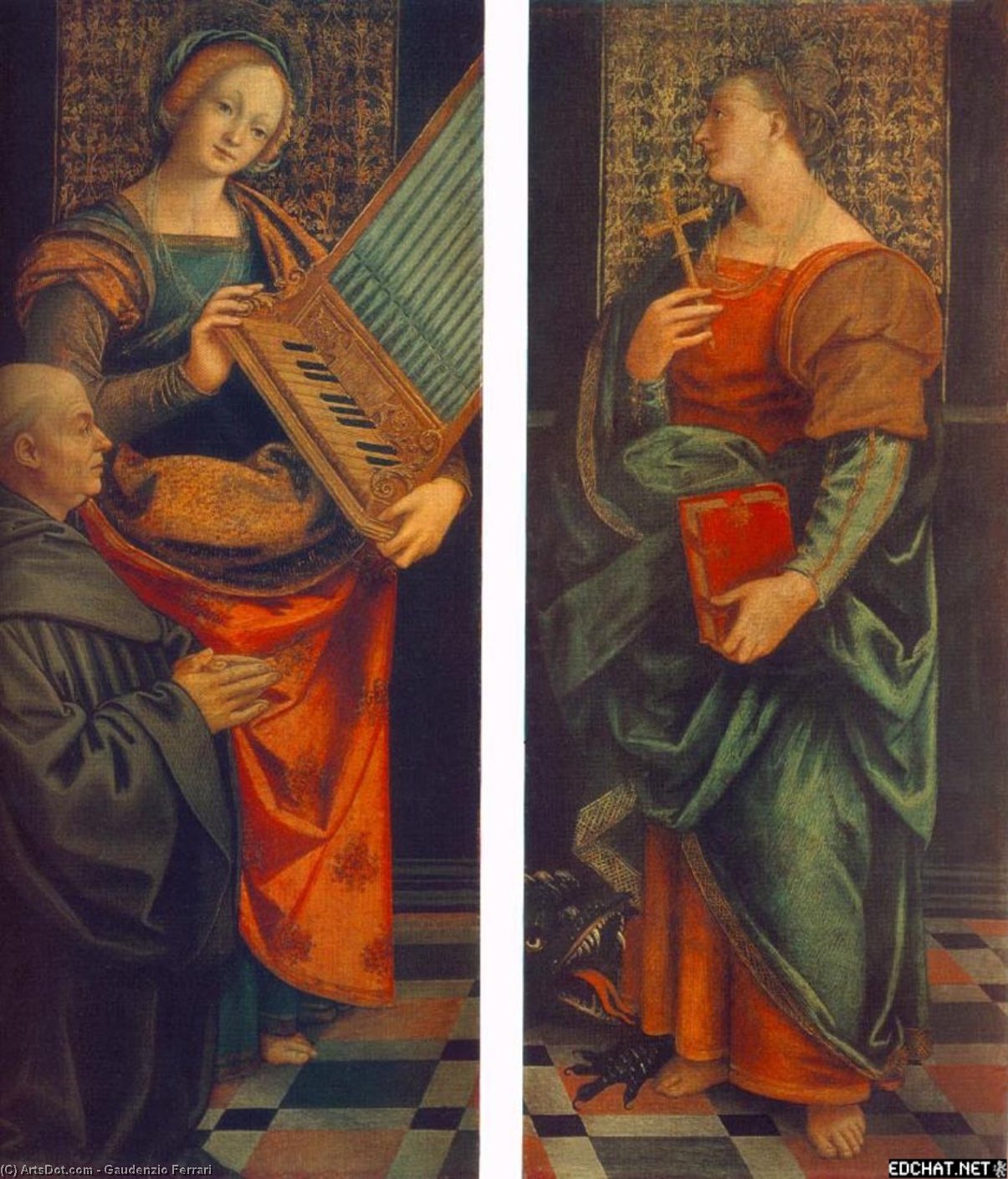 St Cecile Mit Dem Förderer Und St Margareta — Gaudenzio Ferrari