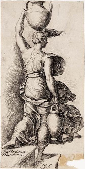 Woman With A Water Jug, Seen From The Back. — Jan De Bisschop
