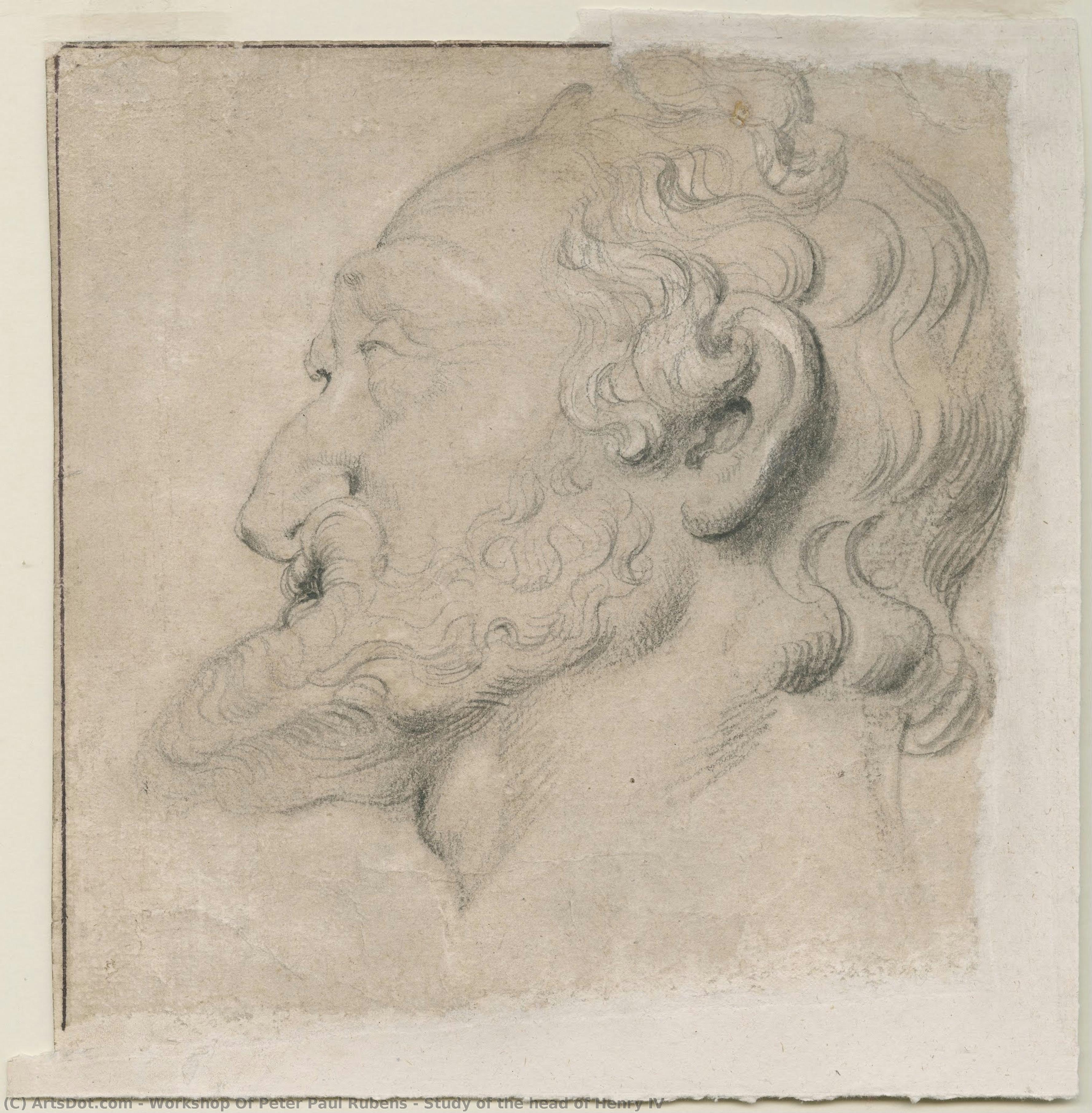 Study Of The Head Of Henry Iv — Workshop Of Peter Paul Rubens