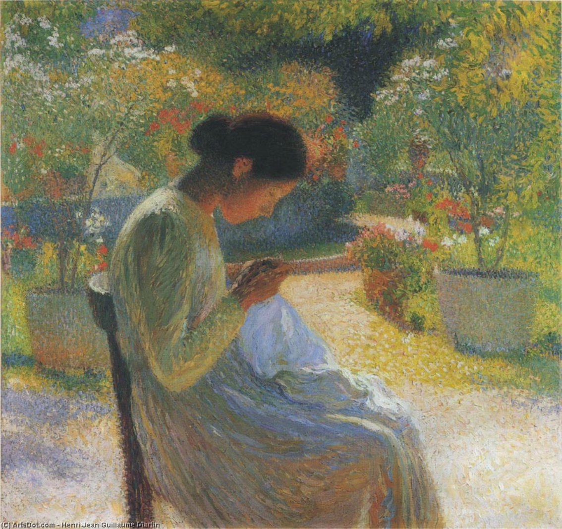 Sewing In The Garden At Marquayrol — Henri Jean Guillaume Martin