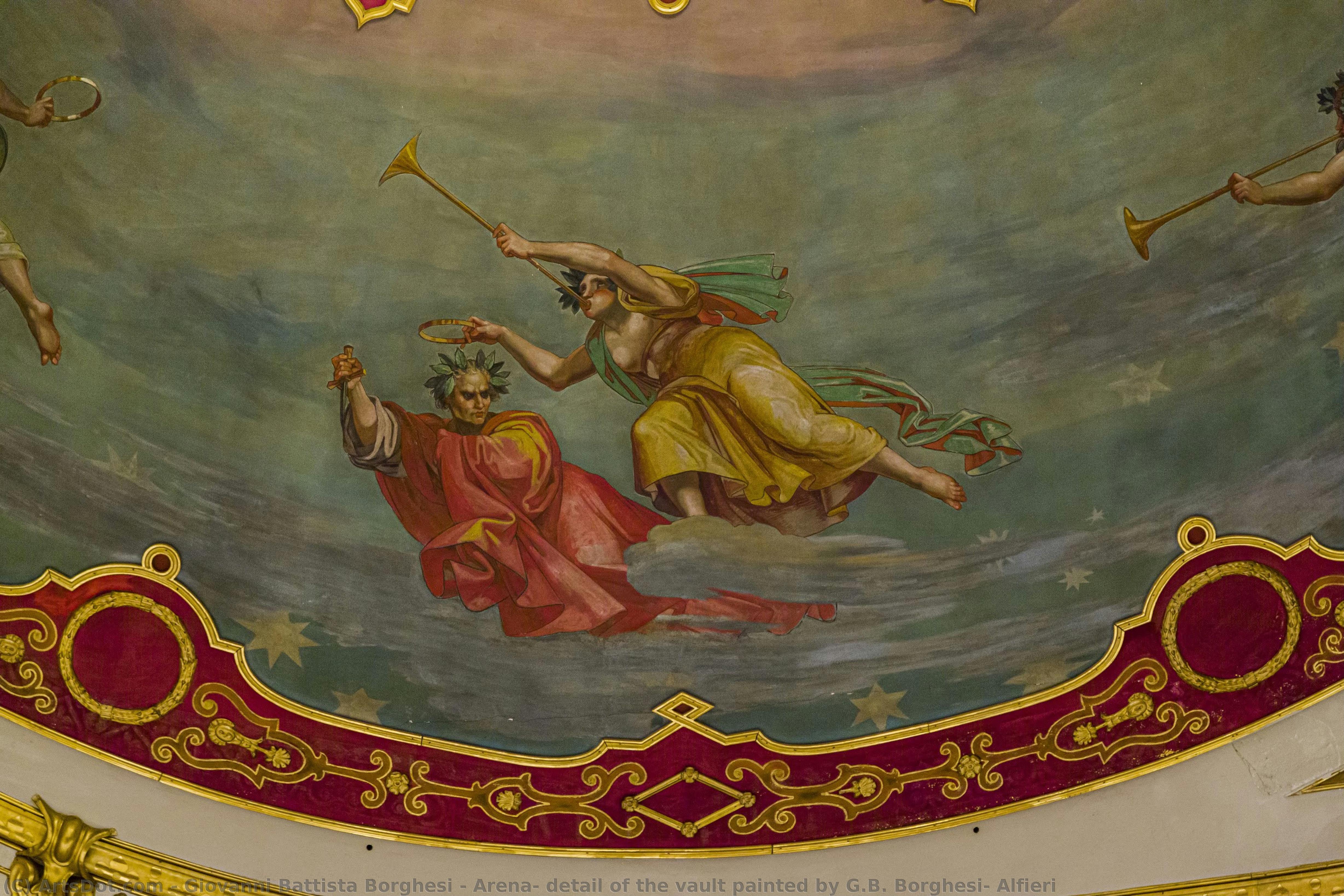 Arena, Detail Of The Vault Painted By G.b. Borghesi, Alfieri — Giovanni Battista Borghesi