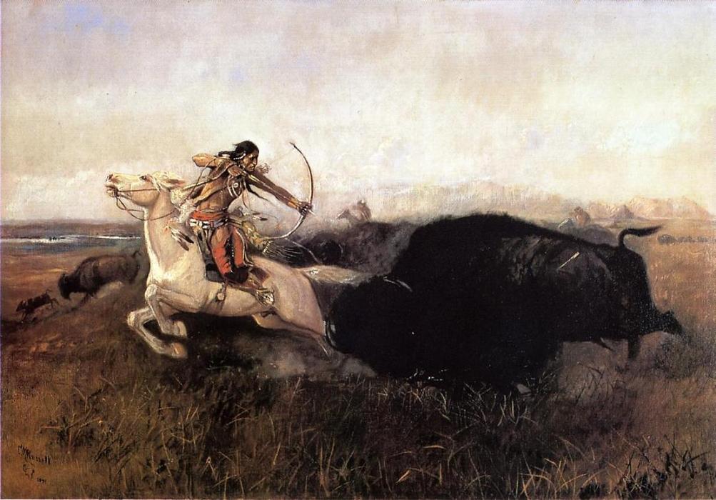 Indians Hunting Buffalo — Charles Marion Russell