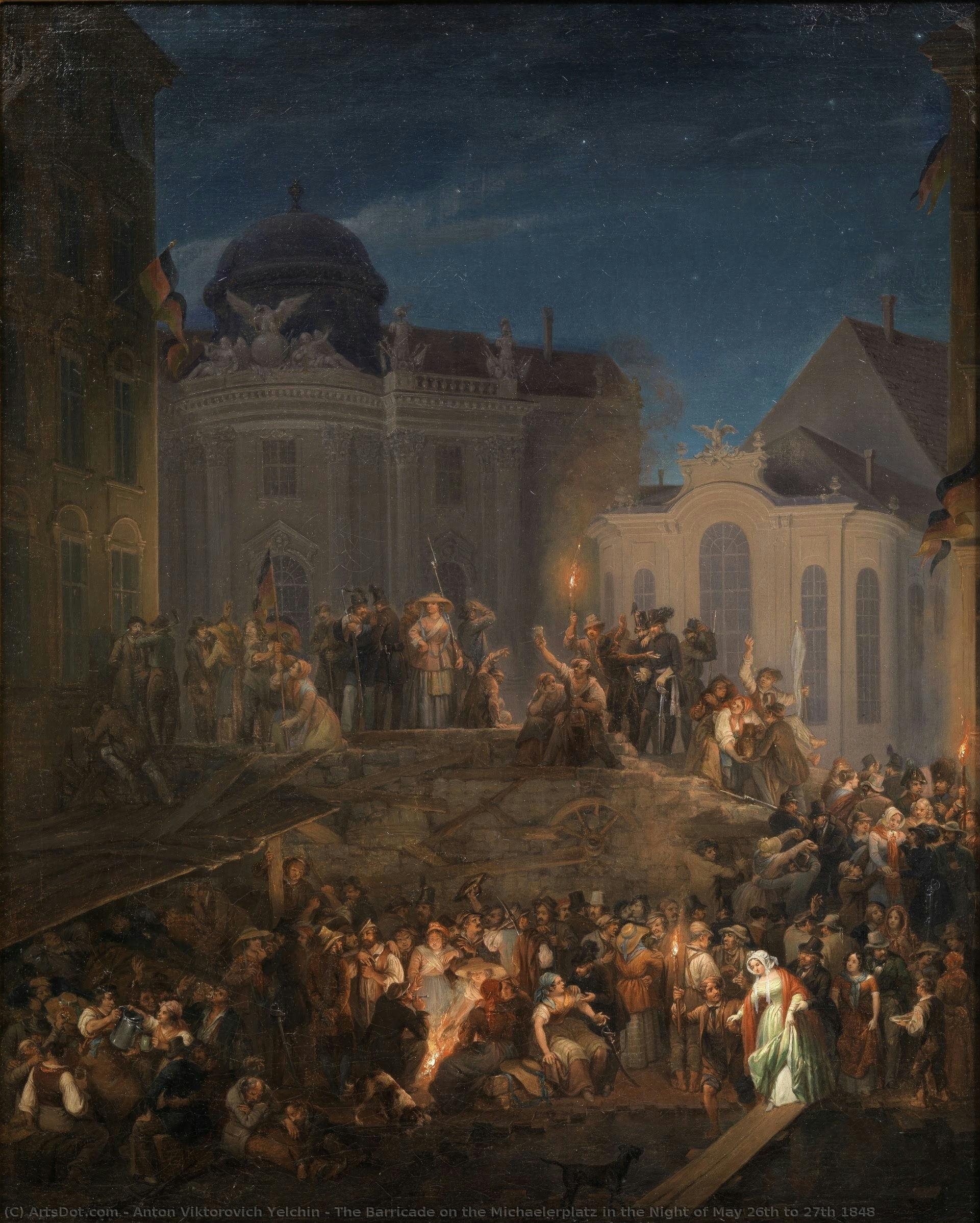 The Barricade On The Michaelerplatz In The Night Of May 26th To 27th 1848 — Anton Viktorovich Yelchin
