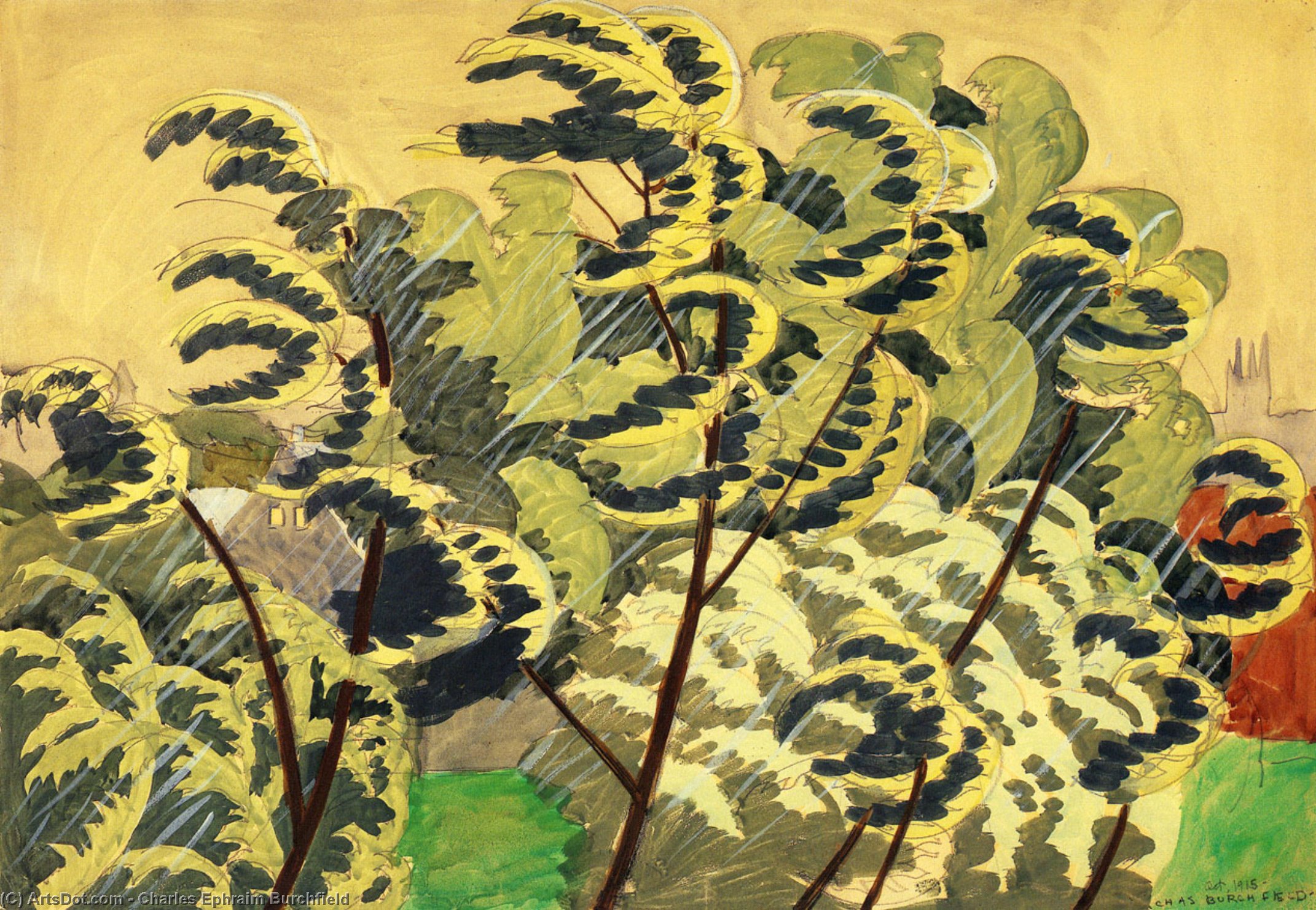 Autumnal Wind And Rain — Charles Burchfield
