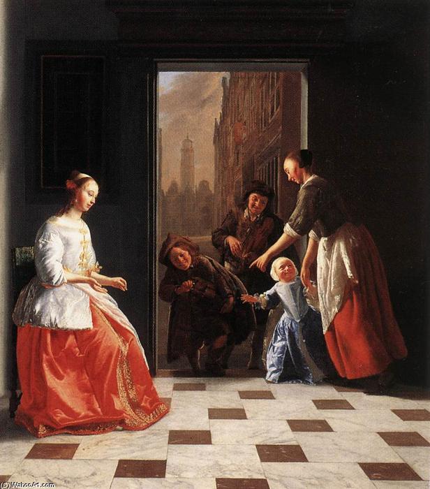 Street Musicians At The Doorway Of A House — Jacob Ochtervelt