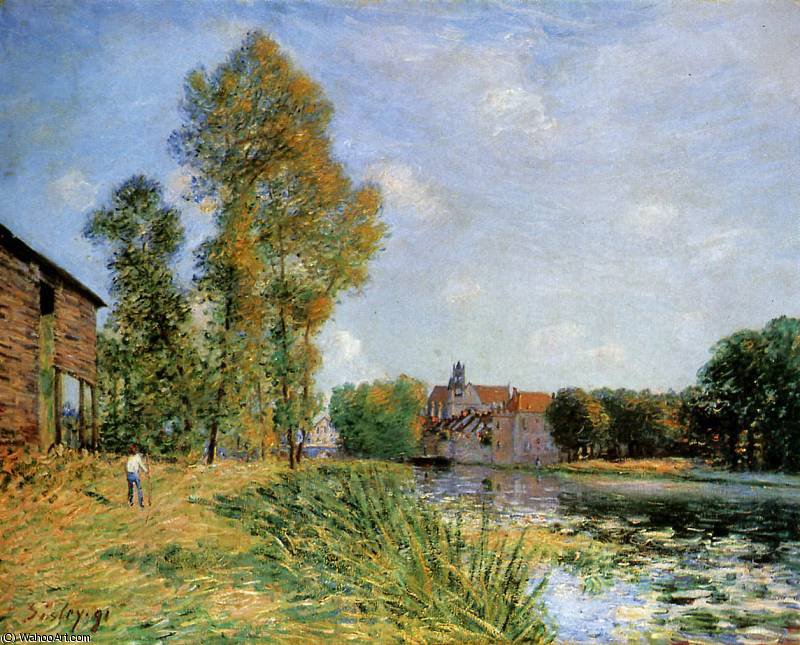 Le Loing A Moret En Ete Sun — Alfred Sisley